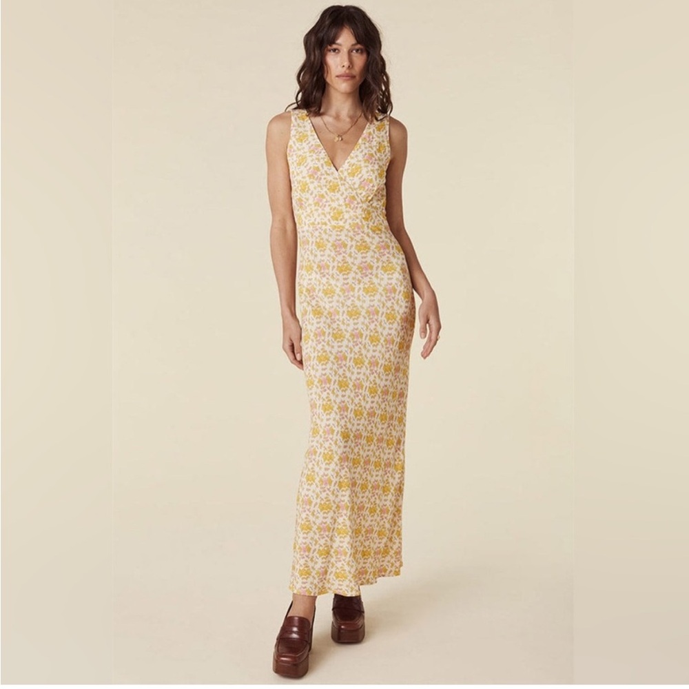 Spell yellow rose bias maxi dress
